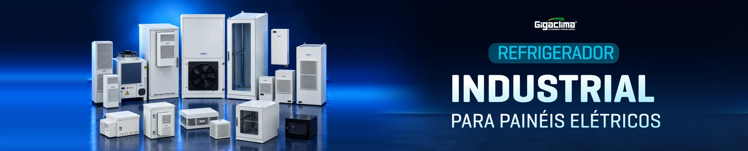 Linha de refrigeradores industriais Gigaclima para painéis elétricos
